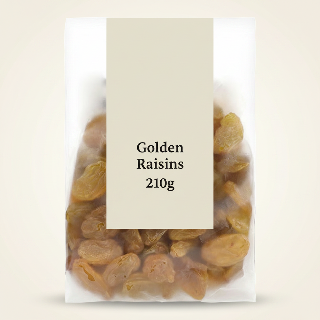 Holland & Barrett goldene Rosinen 210g Packung, UK-Version
