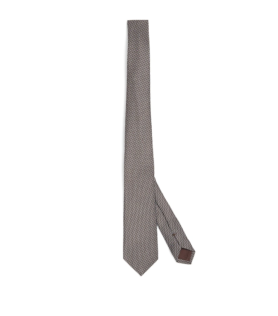 Giorgio Armani silk geometric printed tie 7cm - British product