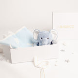 Babbico Blue Elephant Toy And Rattle Blanket Baby Gift Set GOODS Superdrug   