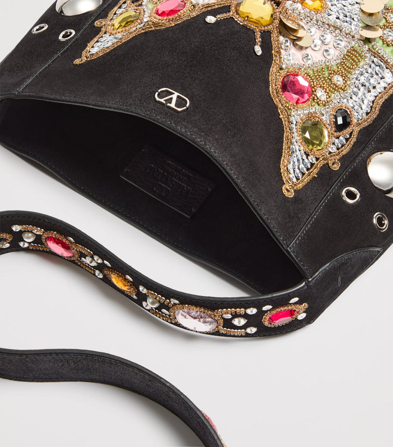 Valentino Garavani medium suede Nellcôte cross-body bag, imported from the UK