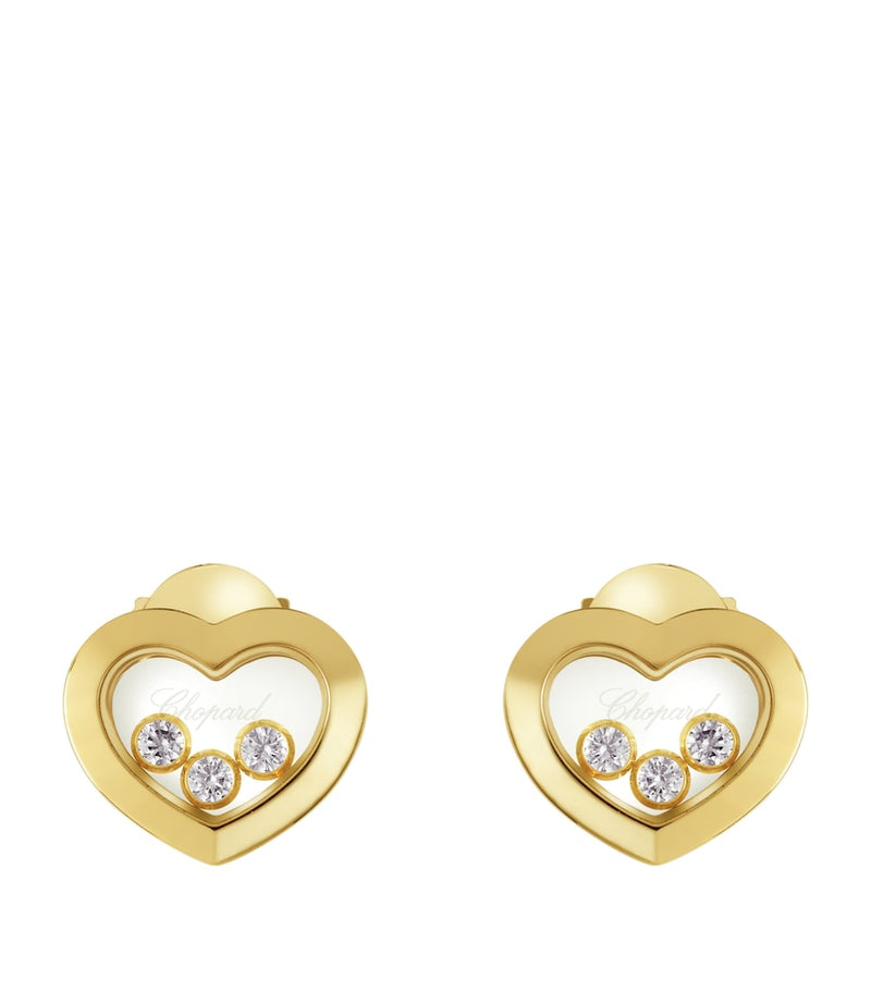 Chopard Happy Diamonds Icons earrings yellow gold diamond - British product