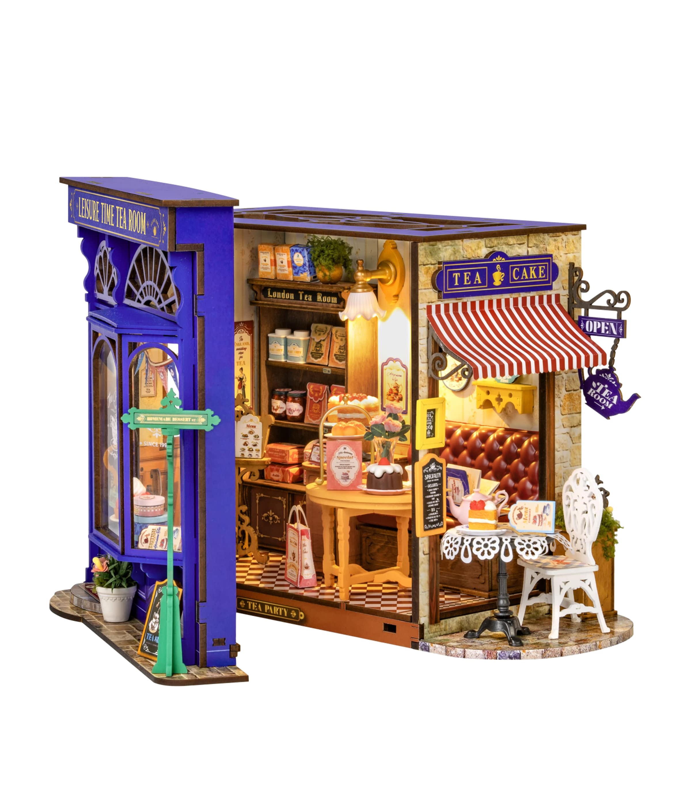 Robotime Leisure Time Tea Room Set model kit, imported from the UK
