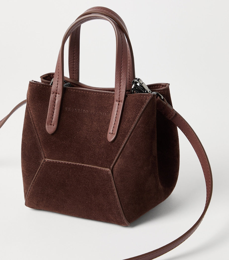 Brunello Cucinelli mini suede BC Duo tote bag (British brand)