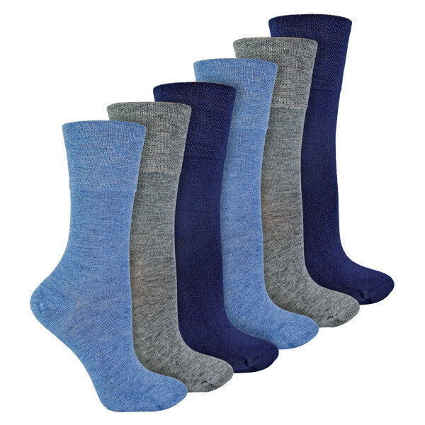 IOMI 6 Pairs Ladies Seamless Diabetic Bamboo Socks 4-8 UK GOODS Superdrug Blue  