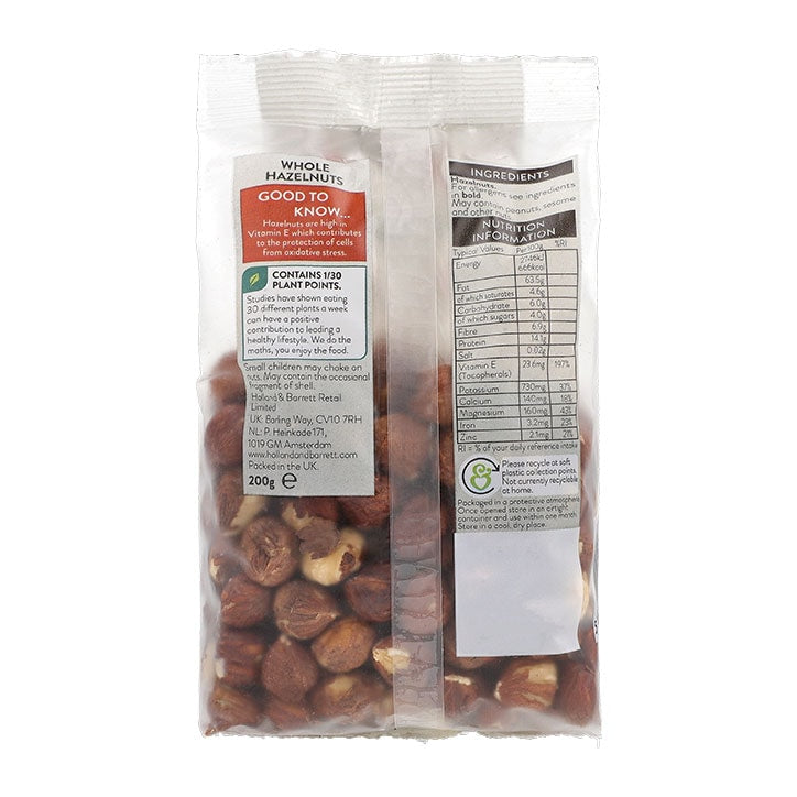 Holland & Barrett Hazelnuts 200g Nuts For Snacking Holland&Barrett   