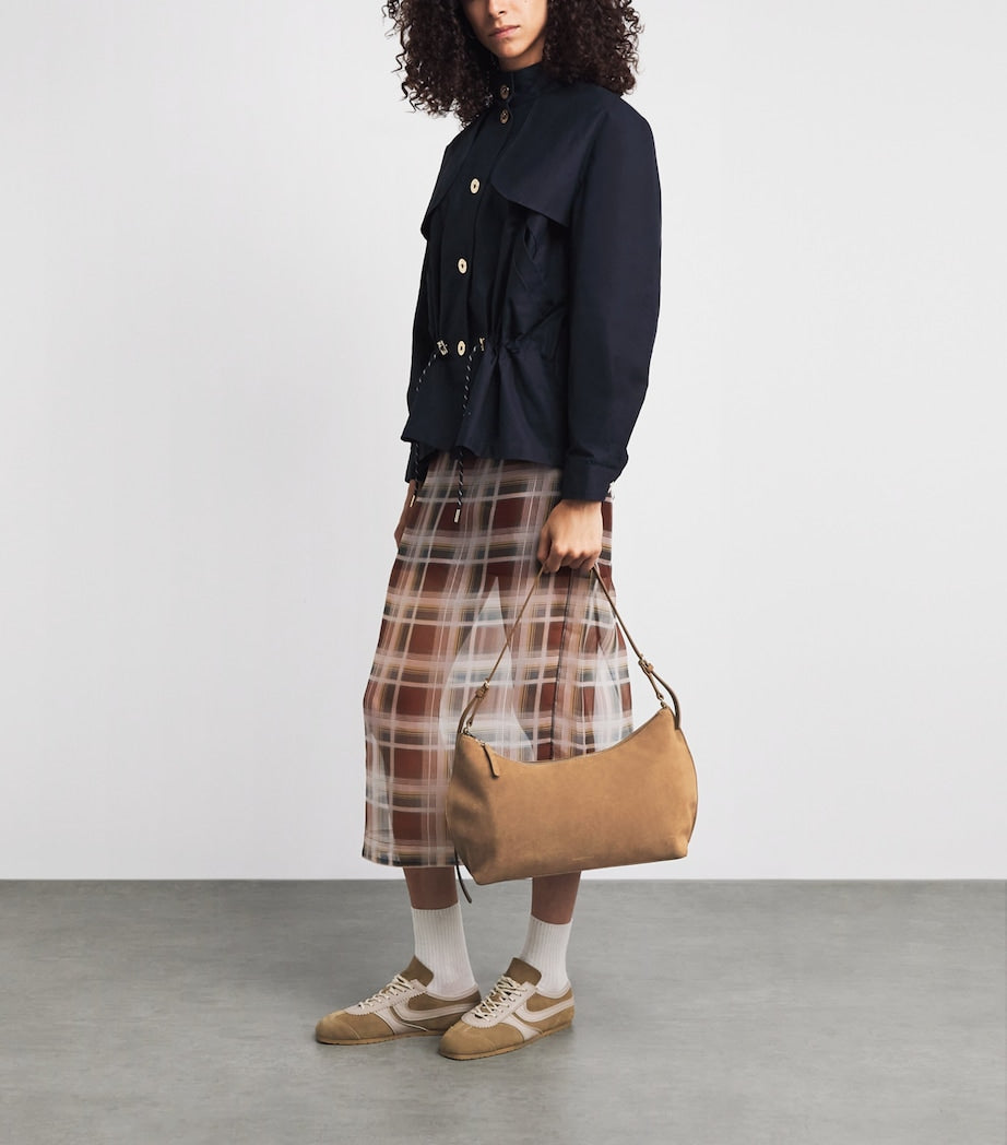 Claudie Pierlot suede shoulder bag H24cm, imported from the UK