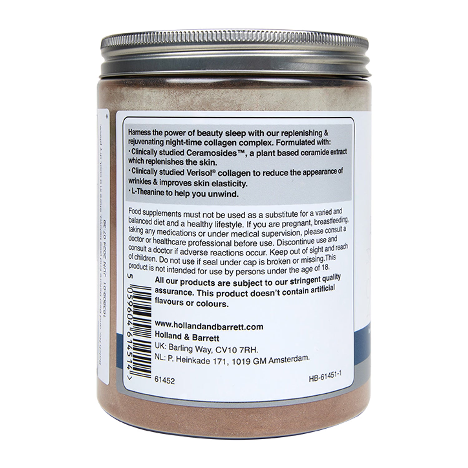 Holland & Barrett Sleep Collagen Chocolate Powder 306g, UK version