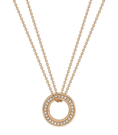 Harrods Boodles Rose Gold and Diamond Roulette Pendant Necklace- Buy online at McGrocer