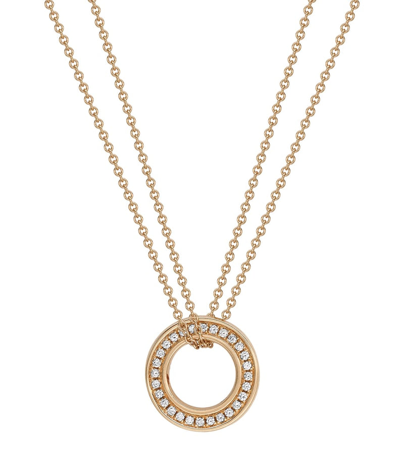 Boodles Roulette rose gold diamond pendant necklace - British product