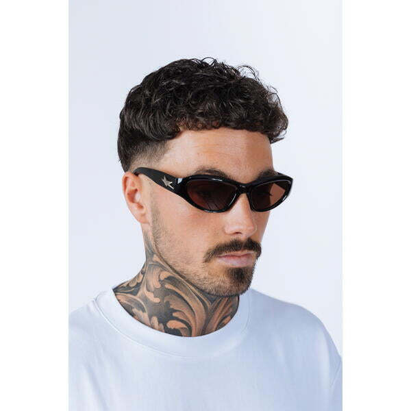SVNX Star Racer black frame brown lens sunglasses (British brand)