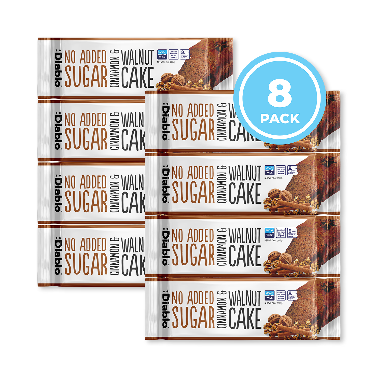Diablo no added sugar cinnamon walnut cake 200g, imported from the UK