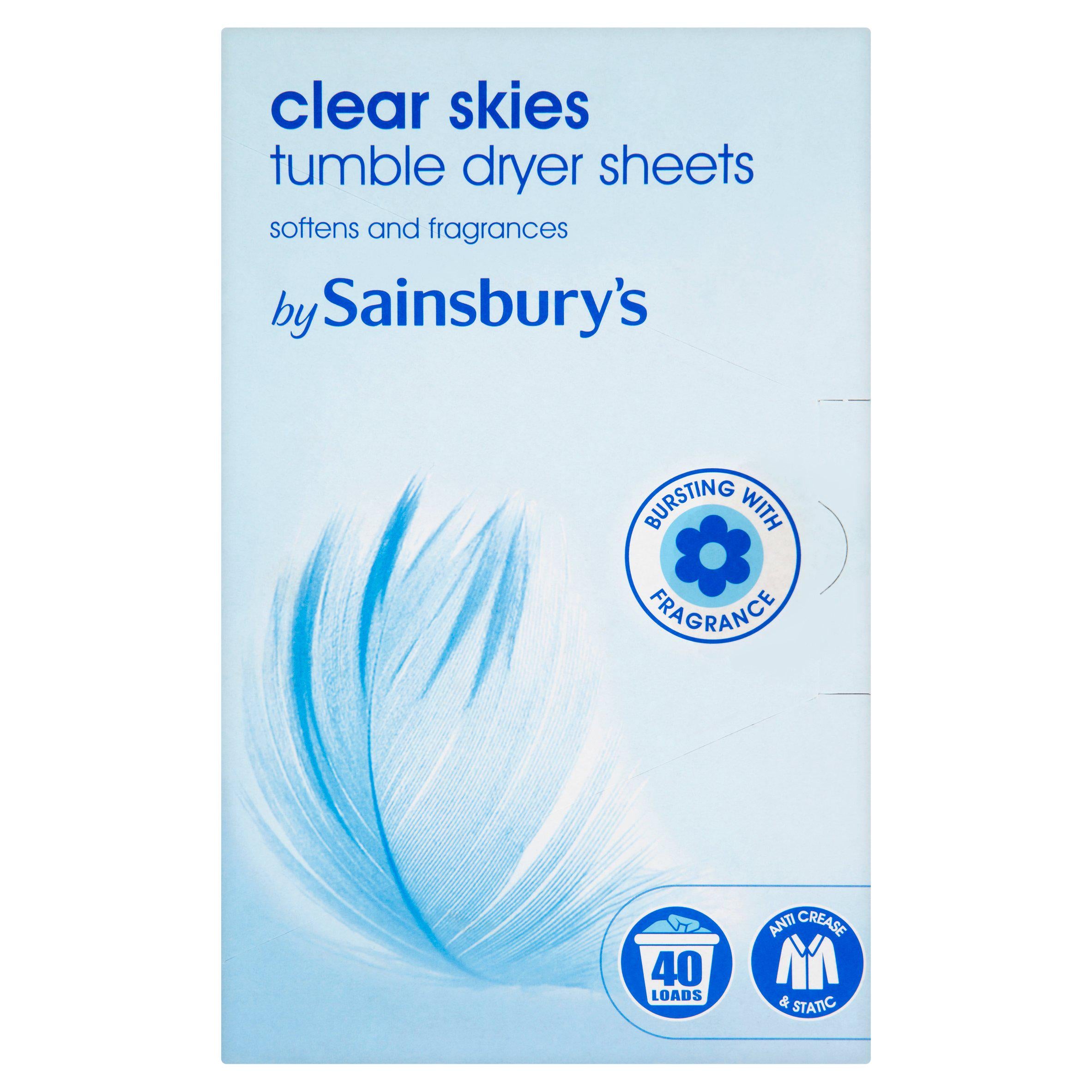 Sainsbury's Clear Skies Tumble Dryer Sheets Loads x40 GOODS Sainsburys   