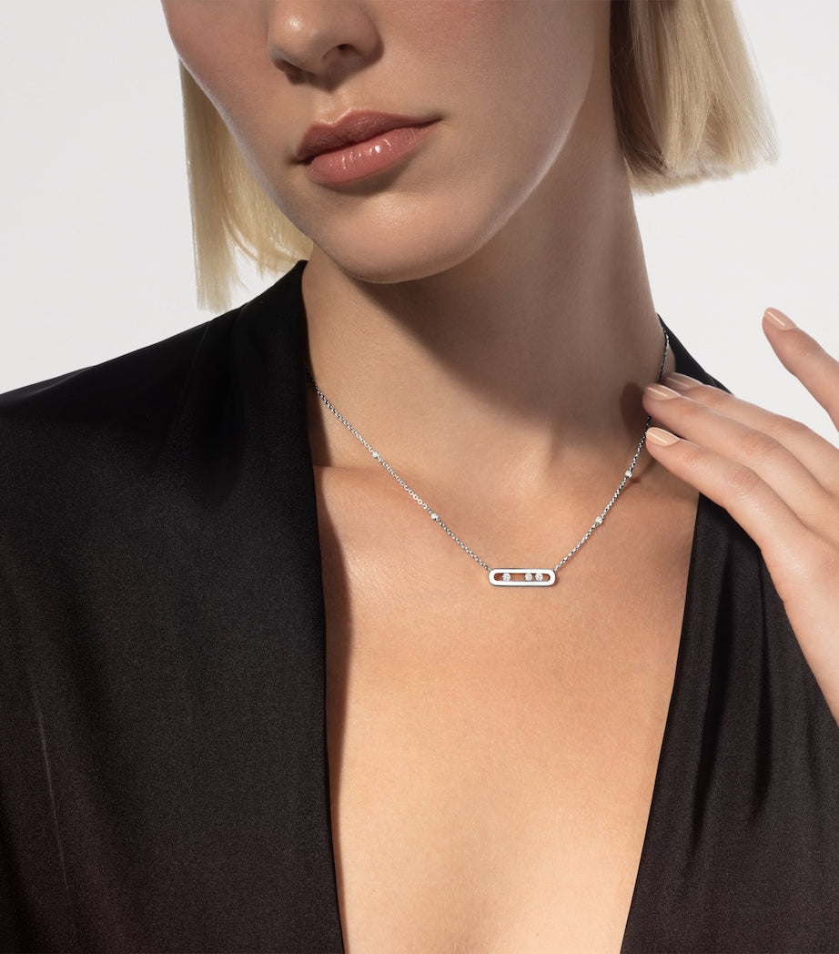 Messika Move Classique white gold diamond necklace, imported from the UK