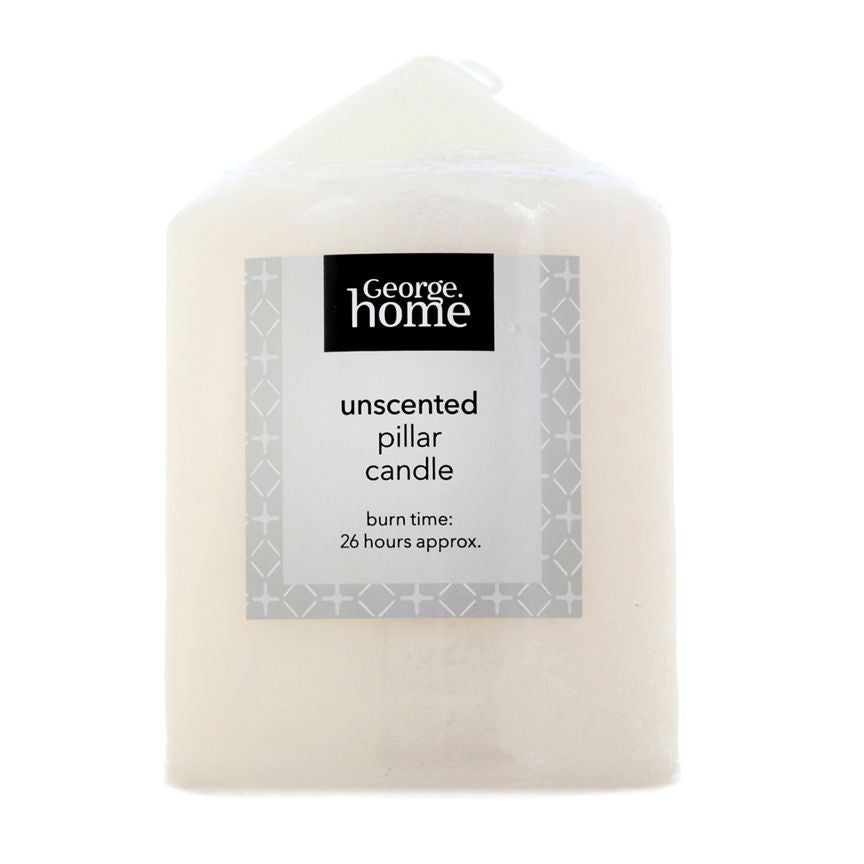 George Home Unscented Cream Large Pillar Candle