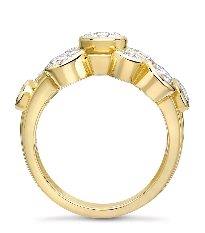 Boodles Raindance cluster ring in 18kt yellow gold (British brand)