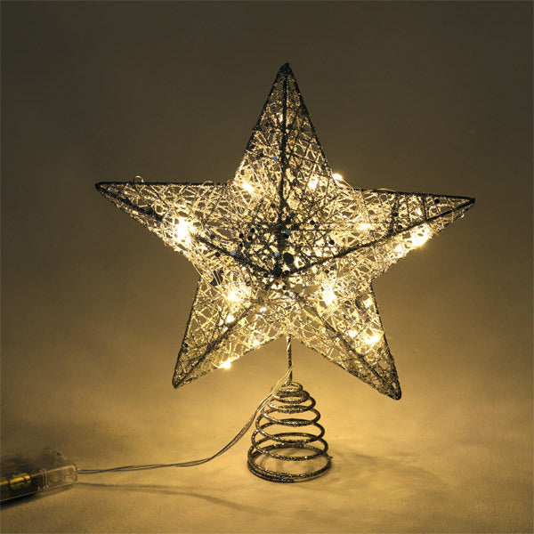 Livingandhome Christmas tree topper star sequins large, imported from the UK
