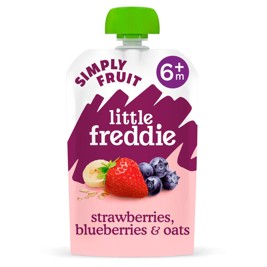 Little Freddie Organic Strawberries, Blueberries & Oats 100g baby meals Sainsburys   