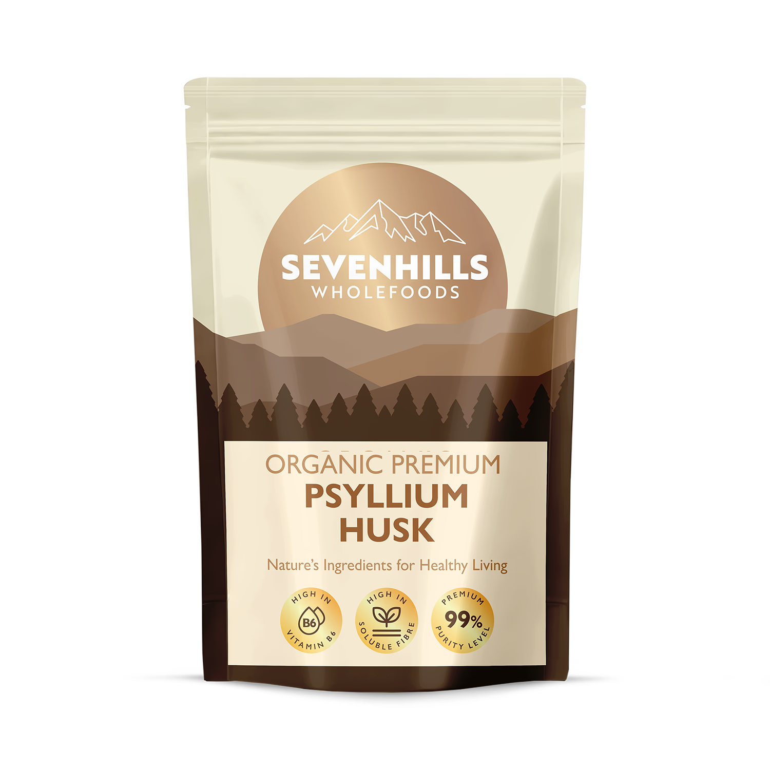 Seven Hills Whole Foods organic psyllium husks 400g (British brand)