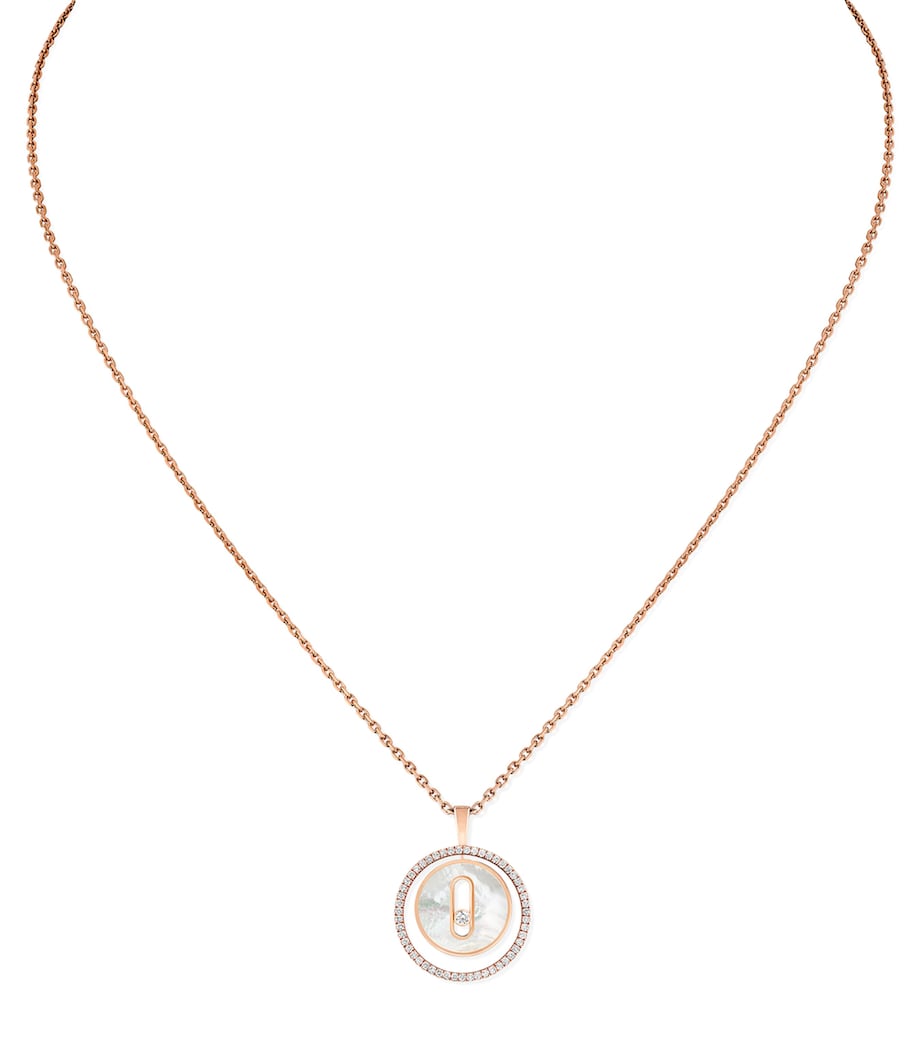 Messika pink gold diamond mother-of-pearl necklace 0.18ct (British brand)
