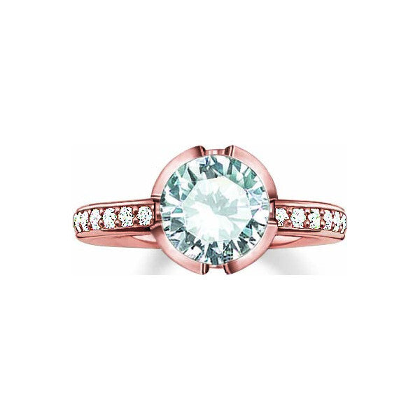 Thomas Sabo rose gold ladies ring size 54 - British product