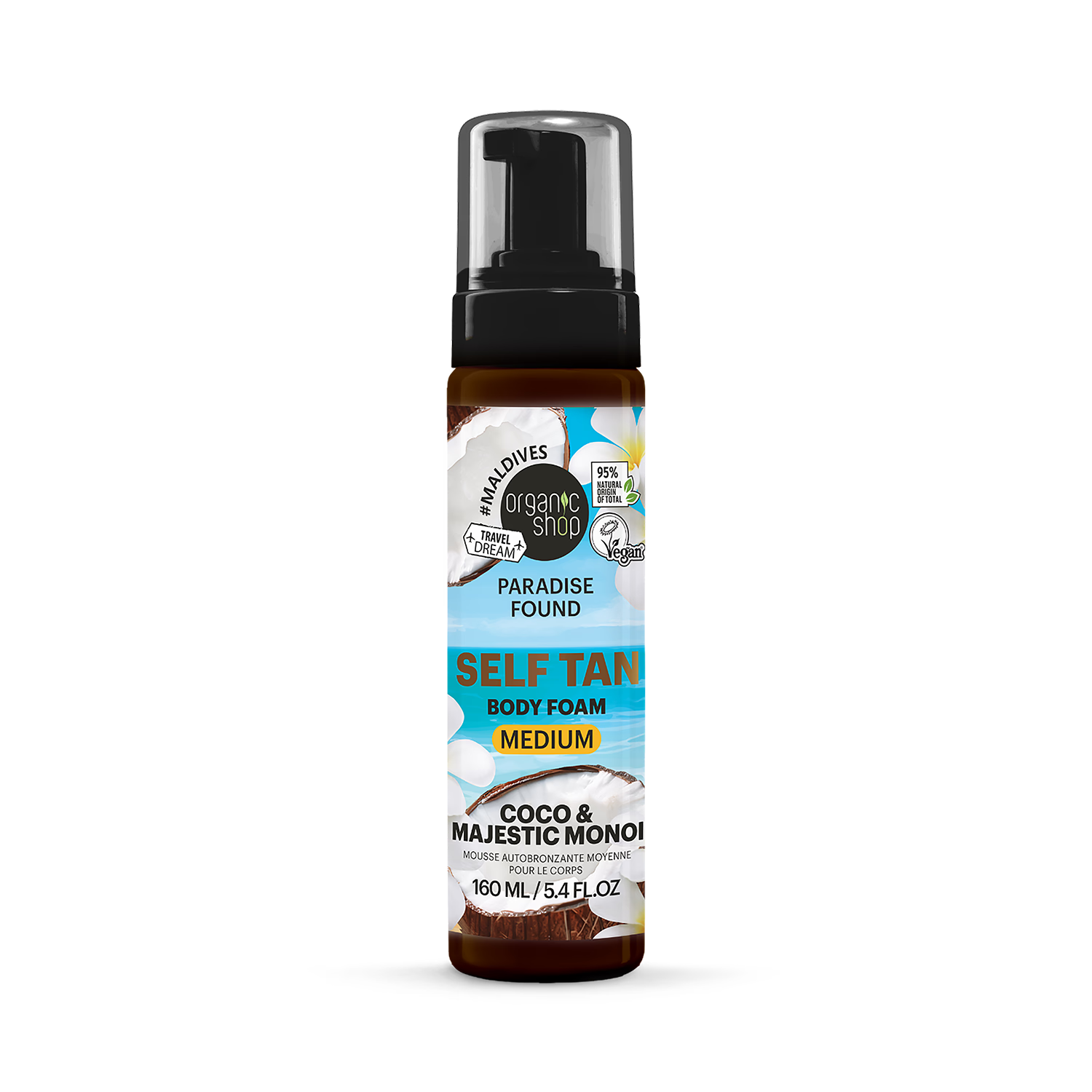 Organic Shop self tan body foam medium 160ml (British brand)
