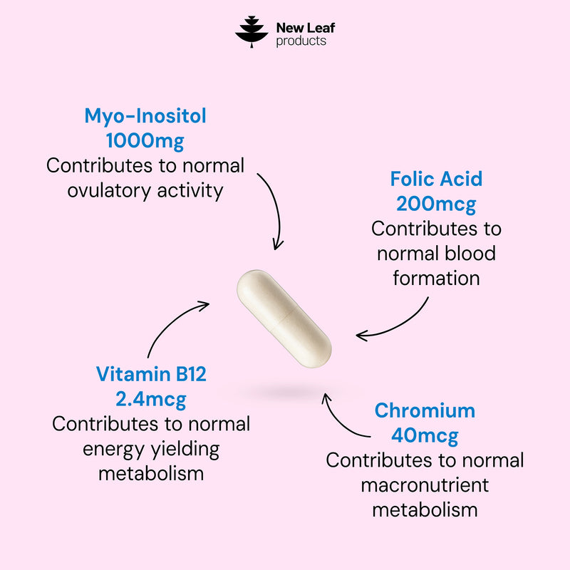 New Leaf Myo Inositol capsules 120 count (British brand)