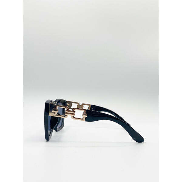 SVNX oversized sunglasses with gold chain detail, imported from the UK