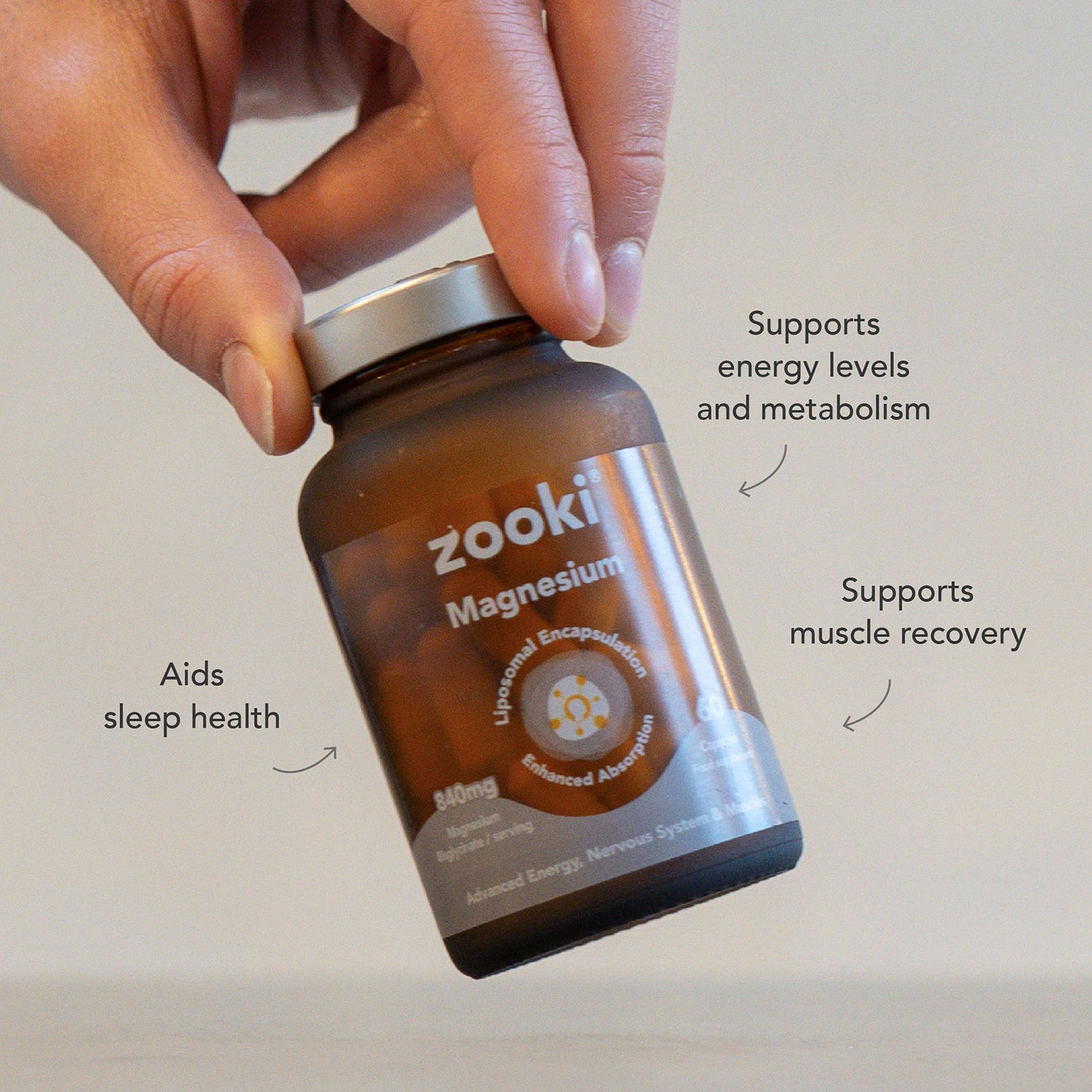 Zooki liposomal magnesium bisglycinate supplement 60 capsules, UK version