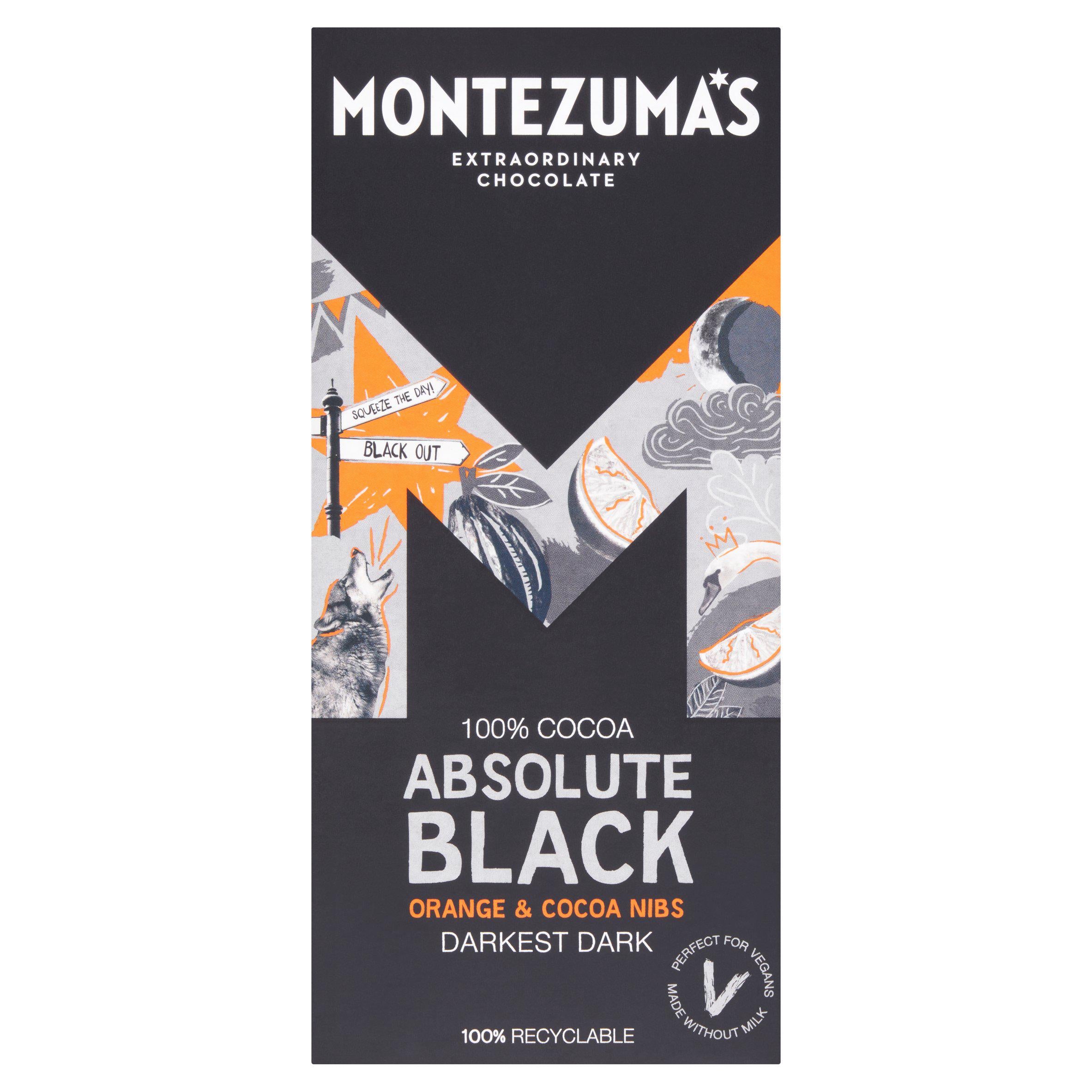 Montezuma's Orange & Cocoa Nibs Dark Chocolate 90g gluten free Sainsburys   