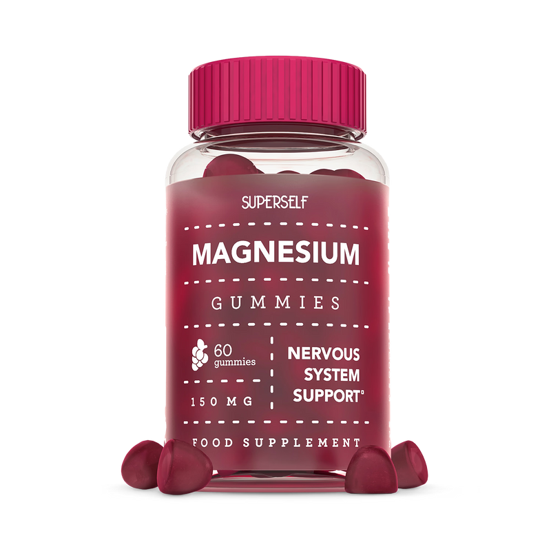 SuperSelf magnesium grape flavour gummies 150mg 60 count, UK version