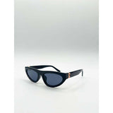 SVNX retro oval sunglasses in black (British brand)