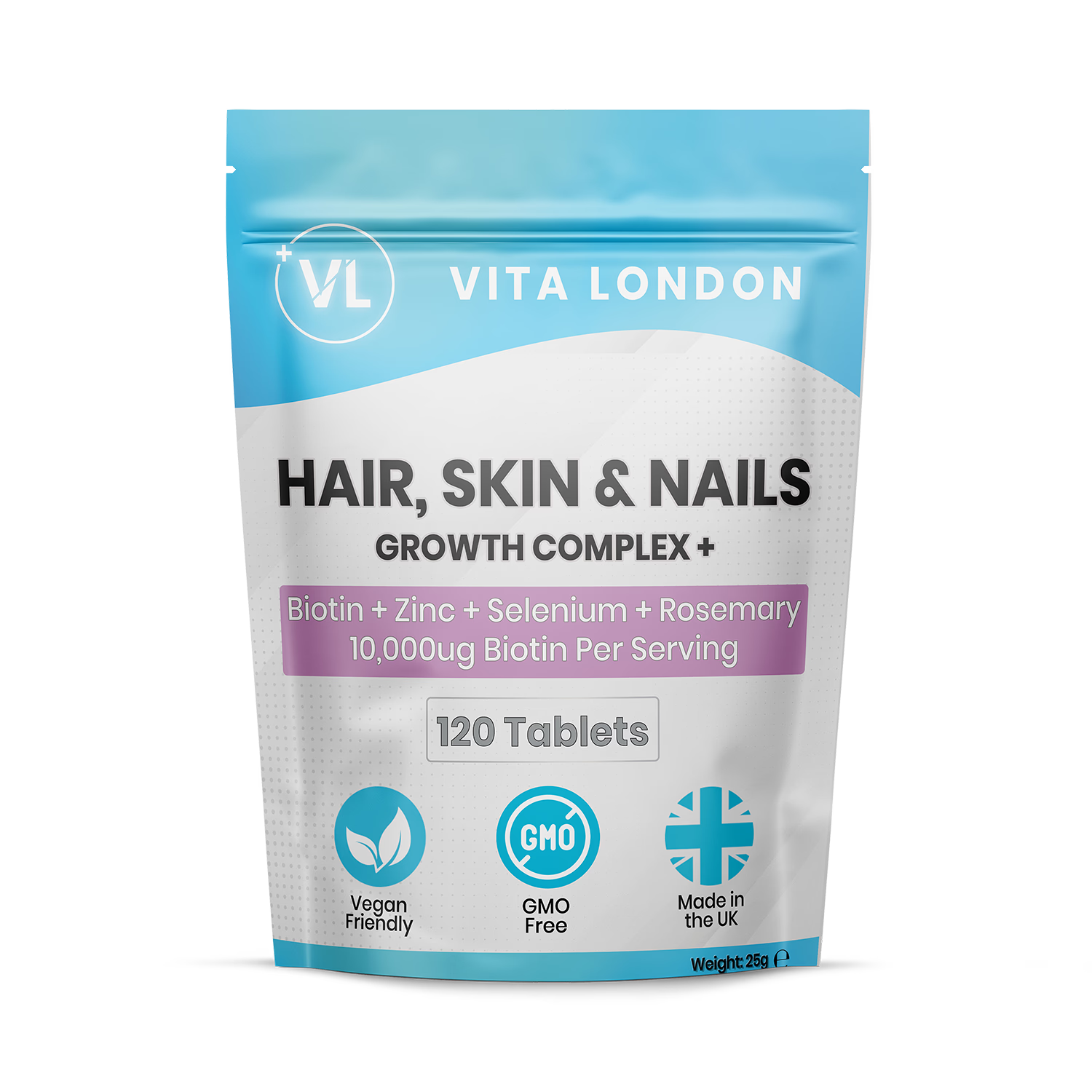 Vita London Hair Skin Nails Growth Complex 120 tablets, imported from the UK