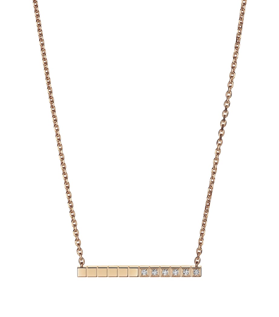 Chopard Ice Cube rose gold diamond necklace (British brand)