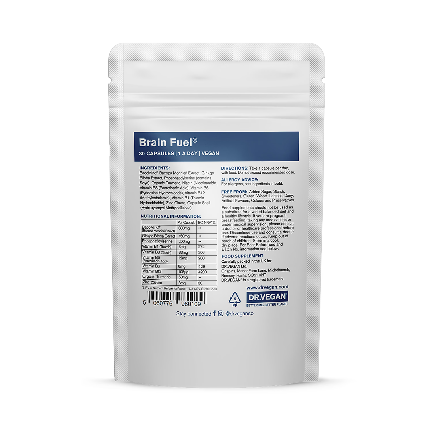 DR. VEGAN Brain Fuel capsules 30 - British product