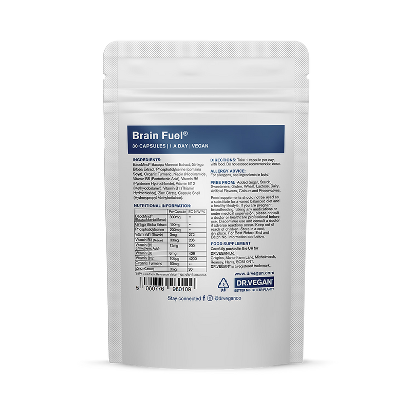 DR. VEGAN Brain Fuel capsules 30 - British product