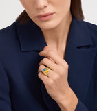 Bvlgari yellow gold topaz quartz ring - (British brand)