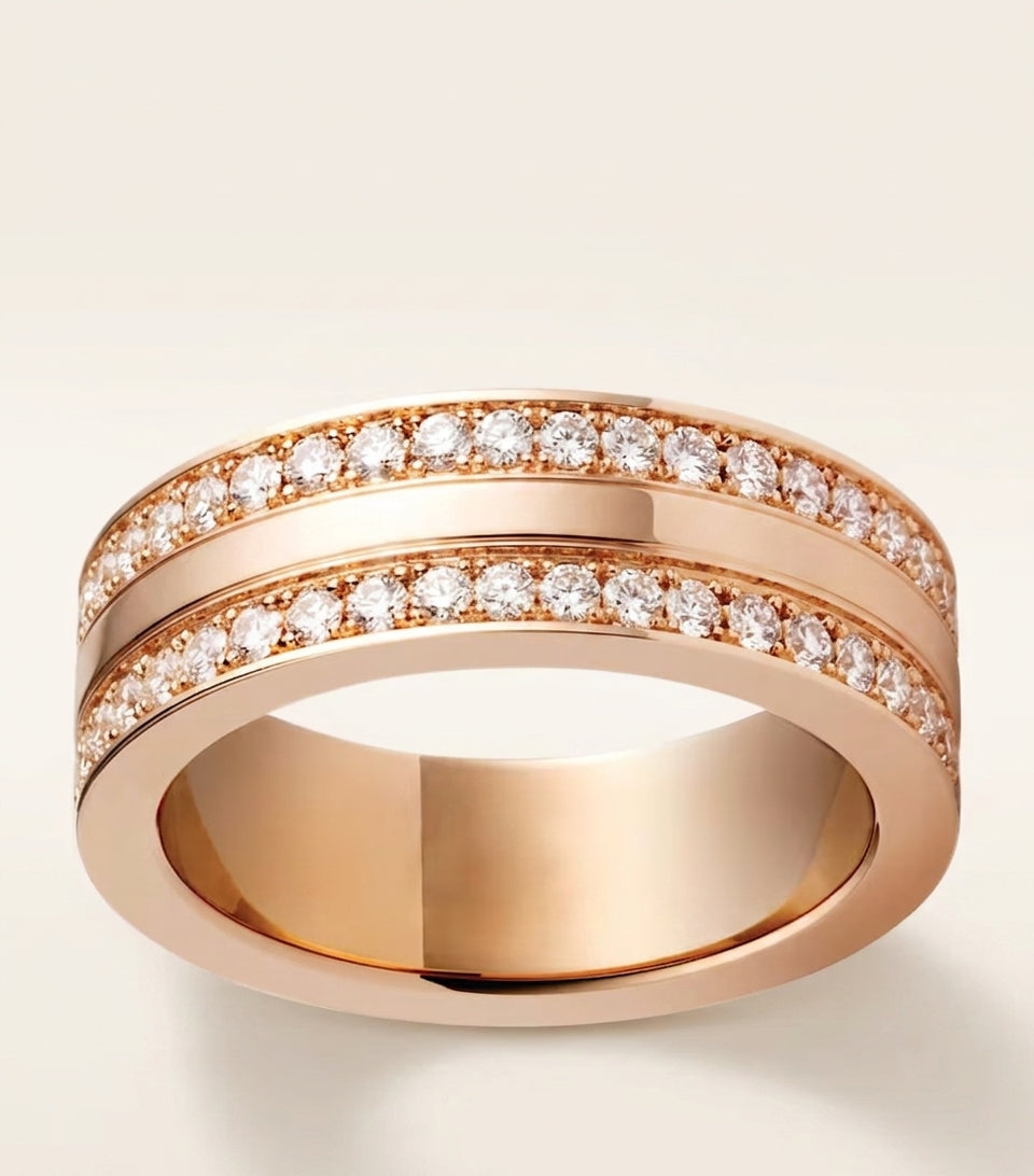 Cartier LOVE ring rose gold diamond pave - British product