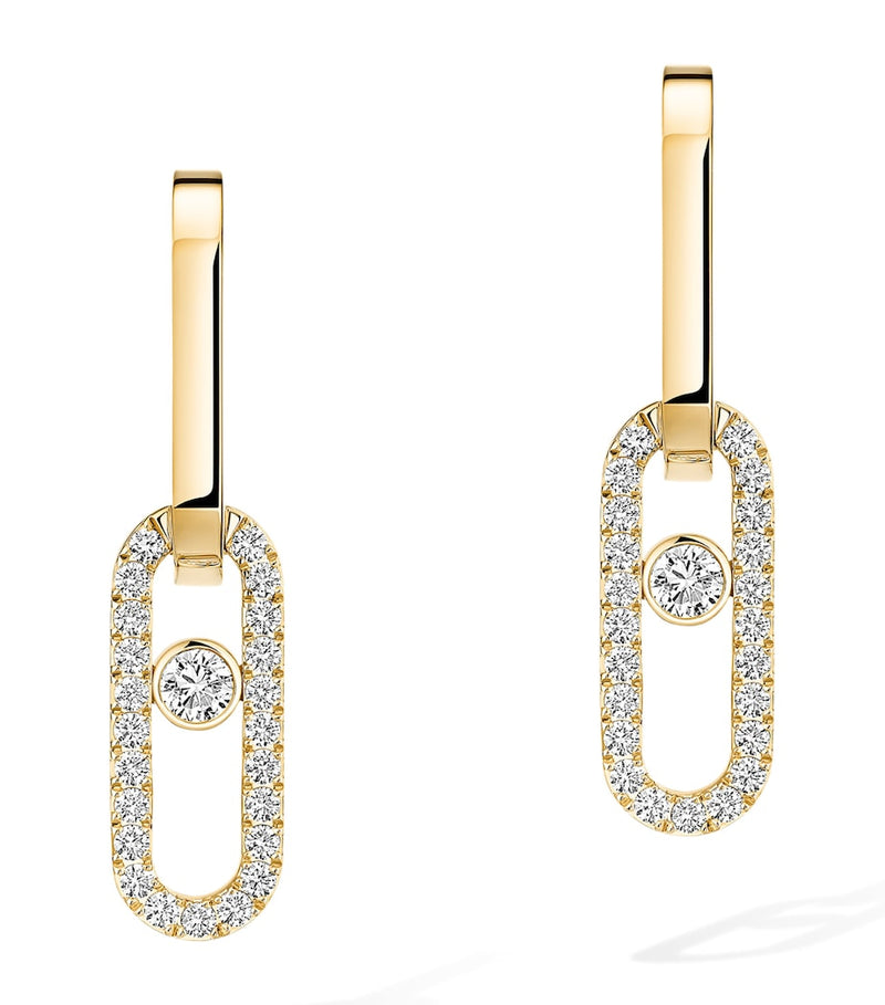 Messika Move Link drop earrings yellow gold 0.85ct, imported from the UK