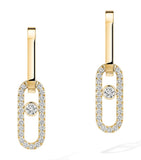 Messika Move Link drop earrings yellow gold 0.85ct, imported from the UK
