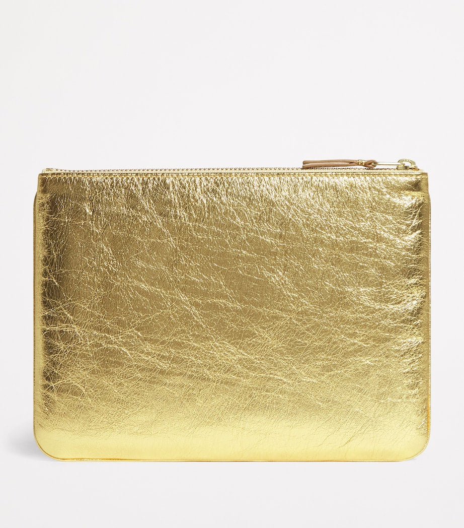 Comme des Garçons gold leather zipped pouch - British product