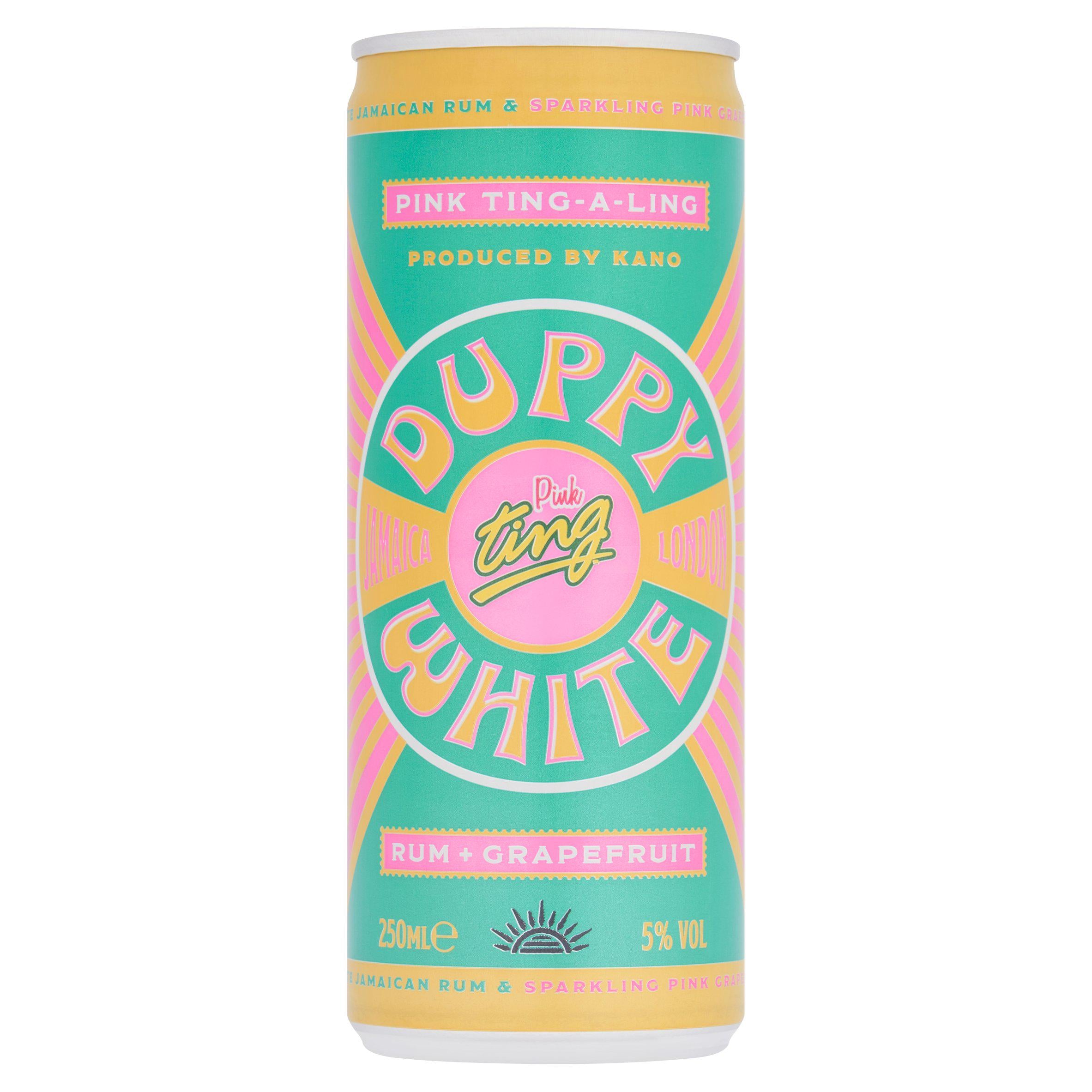 Duppy Share White Jamaican Rum & Sparkling Pink Grapefruit Ting 250ml GOODS Sainsburys   