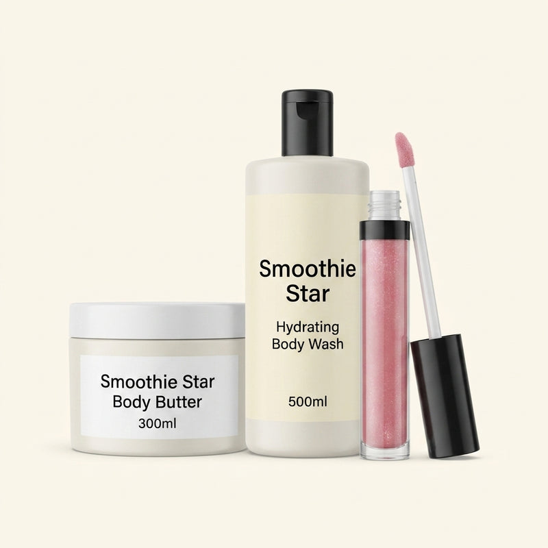 Soap & Glory Smoothie Star Bundle body butter, wash, lip gloss (British brand)
