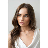 SVNX diamante heart pendant necklace in silver, UK version