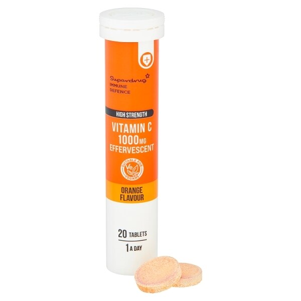 Superdrug Effervescent Vitamin C Orange 20s 1000mg GOODS Superdrug   