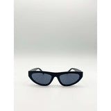 SVNX retro oval sunglasses in black (British brand)