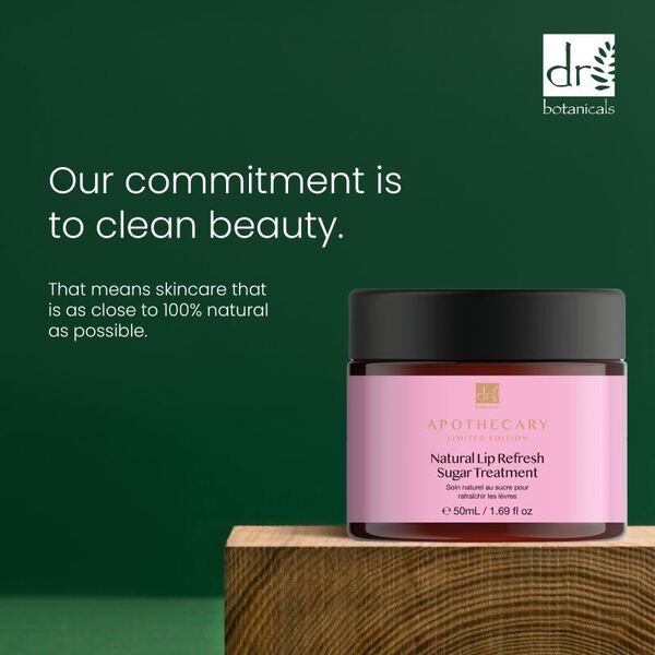 Dr Botanicals lip scrub anti-ageing sugar treatment 50ml, imported from the UK
