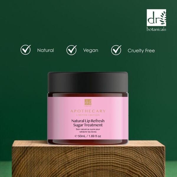 Dr Botanicals lip scrub anti-ageing sugar treatment 50ml, imported from the UK