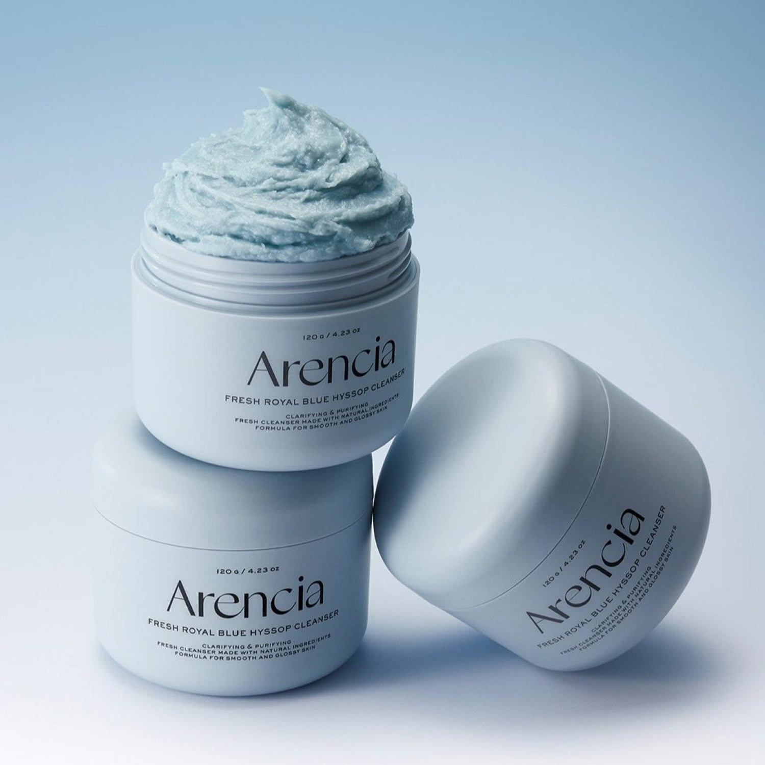 ARENCIA Fresh Blue Hyssop Mochi Cleanser 120g, imported from the UK