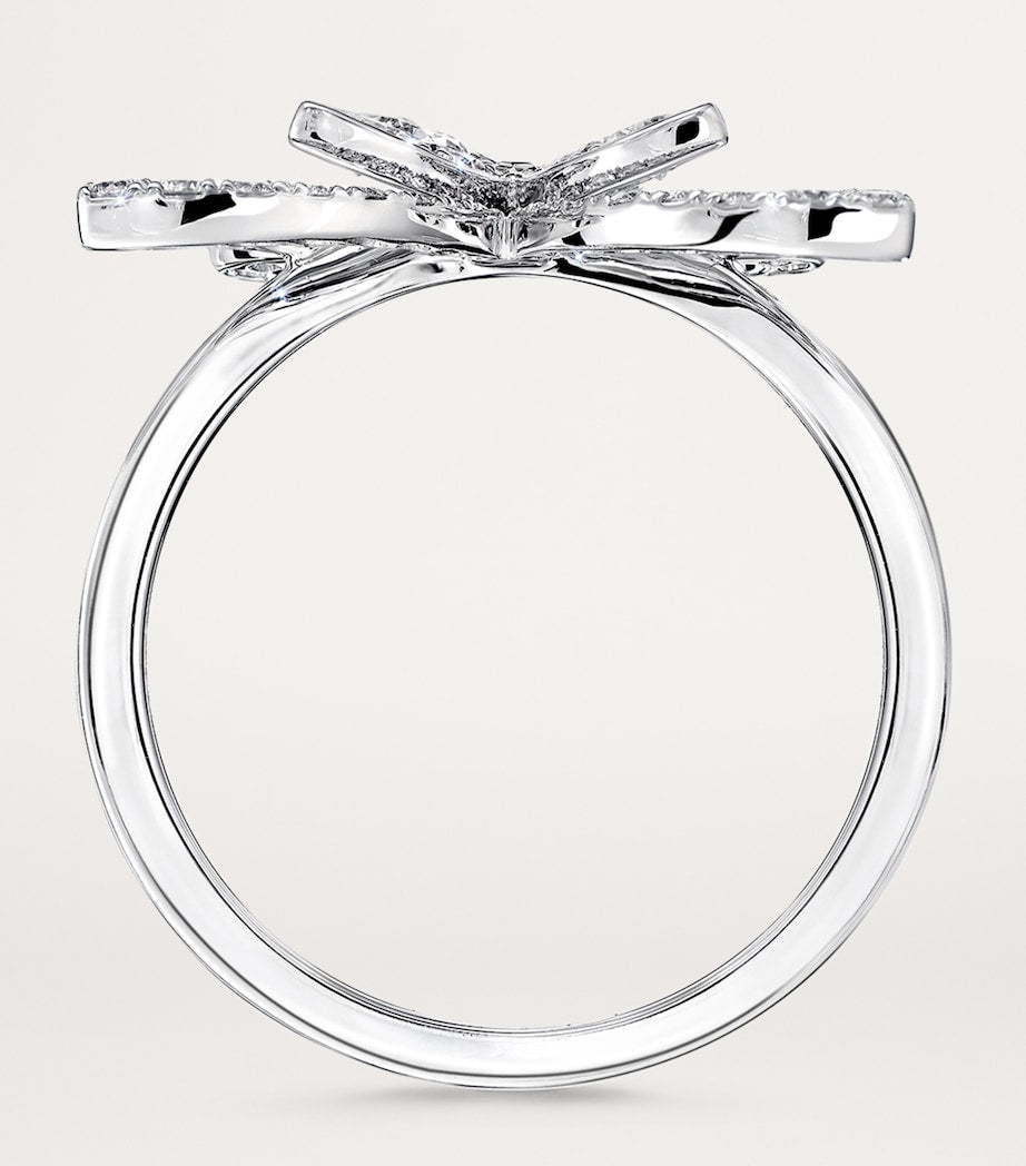 Graff white gold diamond butterfly mini ring, imported from the UK