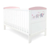 Ickle Bubba Coleby Style Cot Bed and Deluxe Mattress - Elephant Love Pink GOODS Boots   